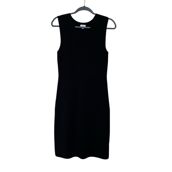 VINCE Sweater Dress Size Small Wool Blend Black Sleeveless Micro Rib Bodycon - Picture 7 of 7